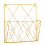 (Gold) Magazine Holder Metal Wall Mount Home Space Saving Storage Rack 2