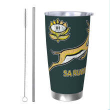 (SA Rugby - Vintage Springbok Logo_327) Stainless Steel Tumbler 20oz Insulated Coffee Travel Funny Birthday Christmas Gifts for Women Men Boss Coworker