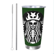 (Starbucks - Death_3146) Stainless Steel Tumbler 20oz Insulated Coffee Travel Funny Birthday Christmas Gifts for Women Men Boss Coworker