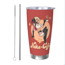 (Nuka Coffee_30) Stainless Steel Tumbler 20oz Insulated Coffee Travel Funny Birthday Christmas Gifts for Women Men Boss Coworker