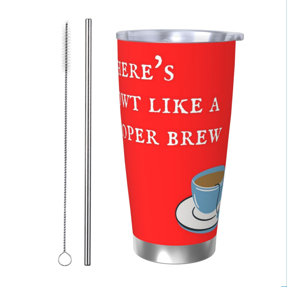 Feelous (Yorkshire Tea_1617) Stainless Steel Tumbler 20Oz Insulated Coffee Travel Funny Birthday Christmas Gifts For Women Men Boss Coworker