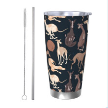 (Whippet Good - Dark _9855) Stainless Steel Tumbler 20oz Insulated Coffee Travel Funny Birthday Christmas Gifts for Women Men Boss Coworker