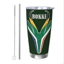 (Springbok Face Bokke South Africa Flag_2370) Stainless Steel Tumbler 20oz Insulated Coffee Travel Funny Birthday Christmas Gifts for Women Men Boss Coworker