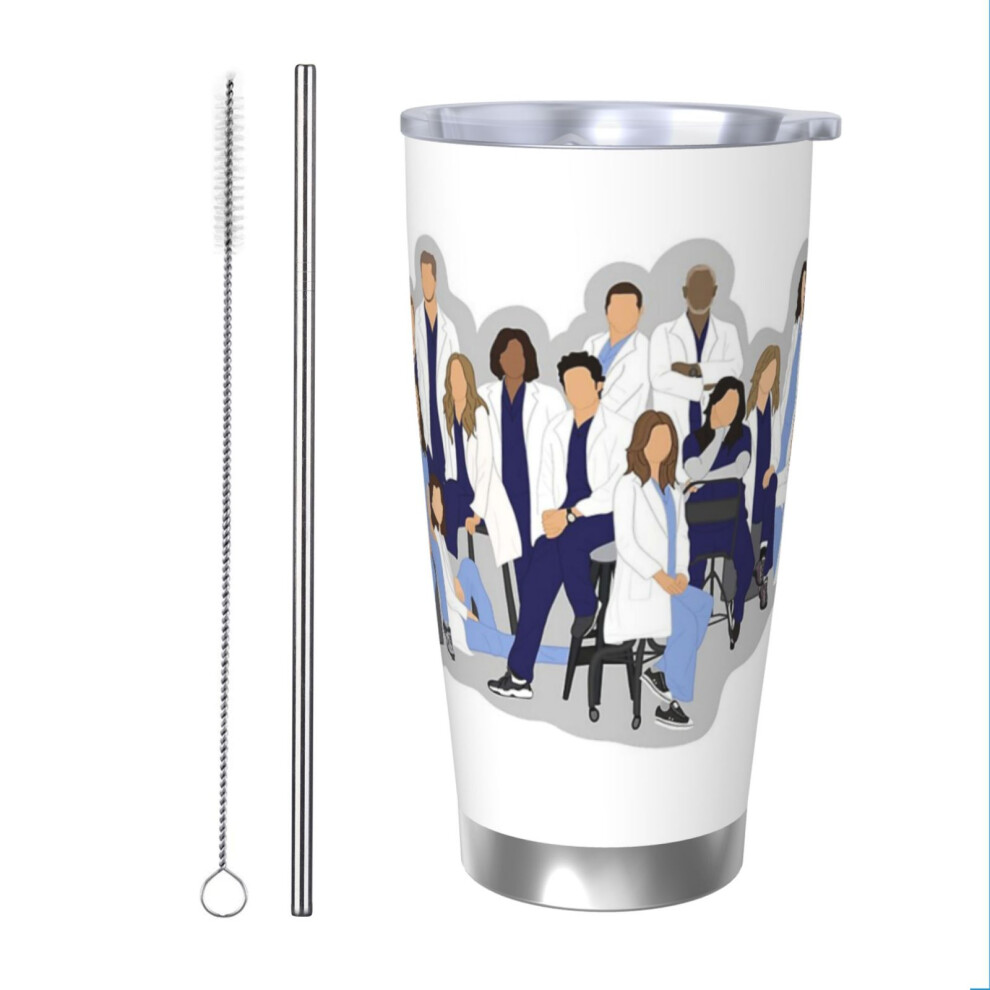 (Greys Anatomy _10656) Stainless Steel Tumbler 20oz Insulated Coffee Travel Funny Birthday Christmas Gifts for Women Men Boss Coworker