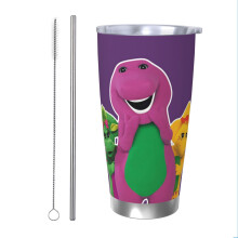 (Barney The Dinosaur Trio_9678) Stainless Steel Tumbler 20oz Insulated Coffee Travel Funny Birthday Christmas Gifts for Women Men Boss Coworker