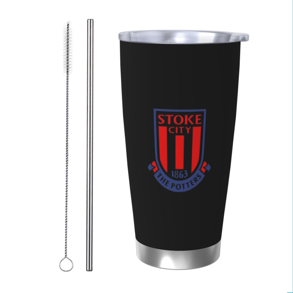 (Stoke City Logo In Black_721) Stainless Steel Tumbler 20oz Insulated Coffee Travel Funny Birthday Christmas Gifts for Women Men Boss Coworker