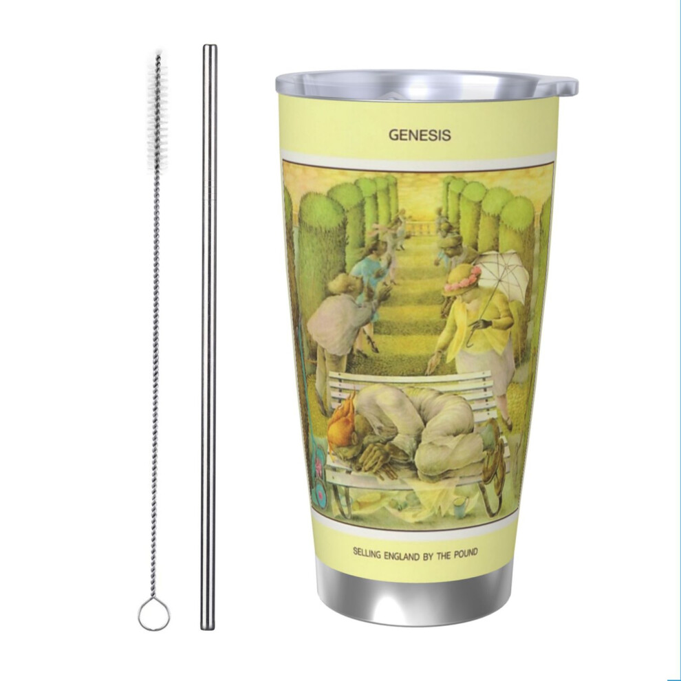 (Genesis - Selling England By The Pound_5790) Stainless Steel Tumbler 20oz Insulated Coffee Travel Funny Birthday Christmas Gifts for Women Men Boss Coworker