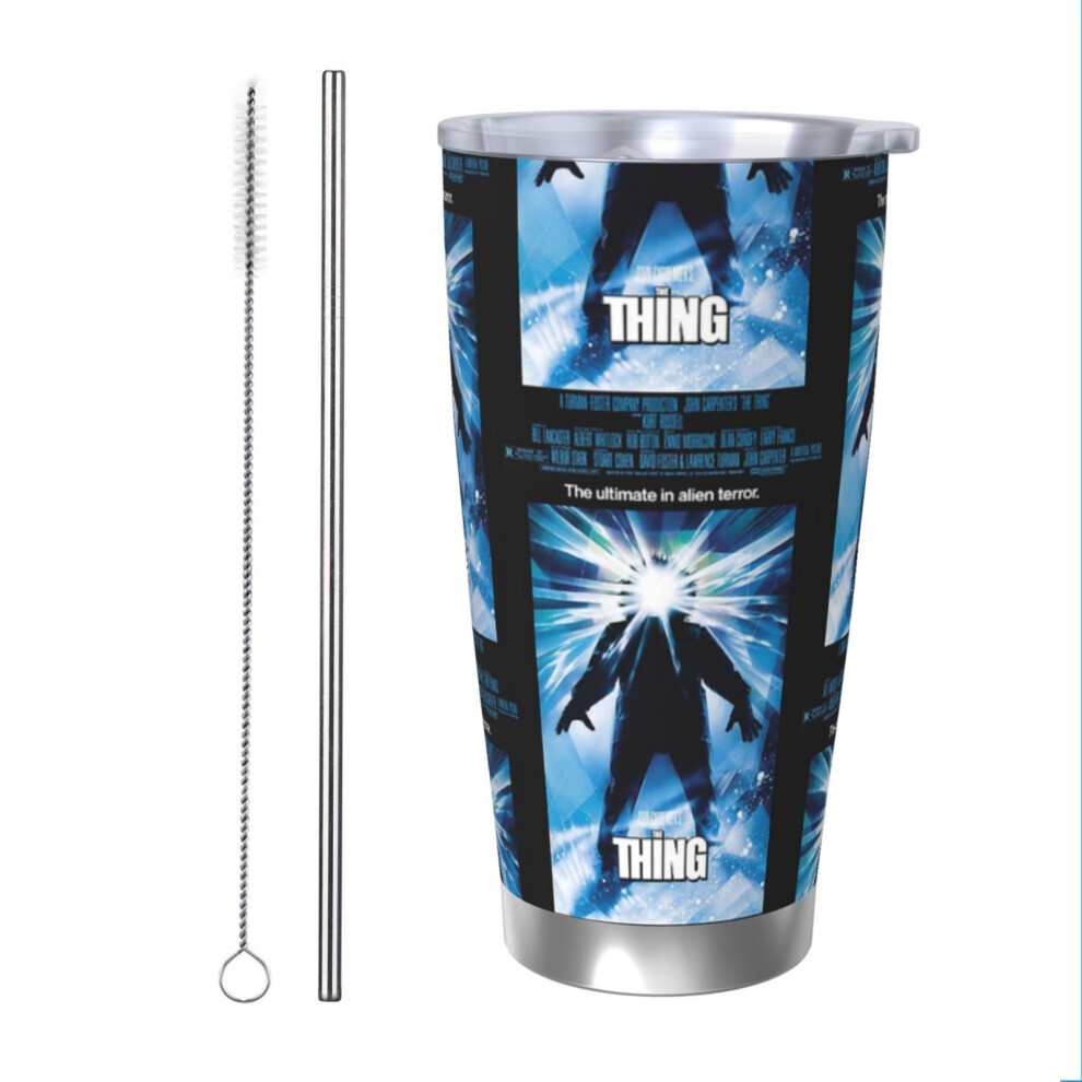 (The Thing Movie Poster_3734) Stainless Steel Tumbler 20oz Insulated Coffee Travel Funny Birthday Christmas Gifts for Women Men Boss Coworker