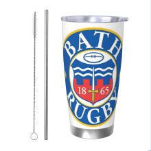 (Bath Rugby _2358) Stainless Steel Tumbler 20oz Insulated Coffee Travel Funny Birthday Christmas Gifts for Women Men Boss Coworker