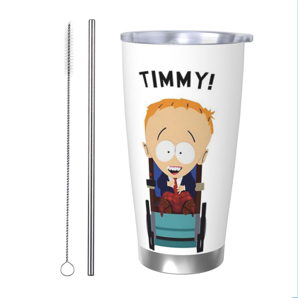 (South Park - Timmy!_6740) Stainless Steel Tumbler 20oz Insulated Coffee Travel Funny Birthday Christmas Gifts for Women Men Boss Coworker