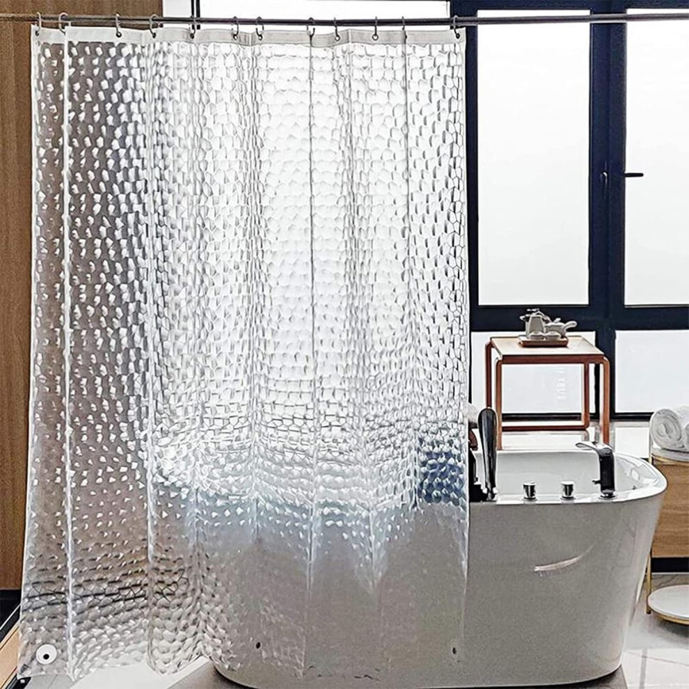 (180x200cm) Transparent Shower Curtain Waterproof Bath Curtain