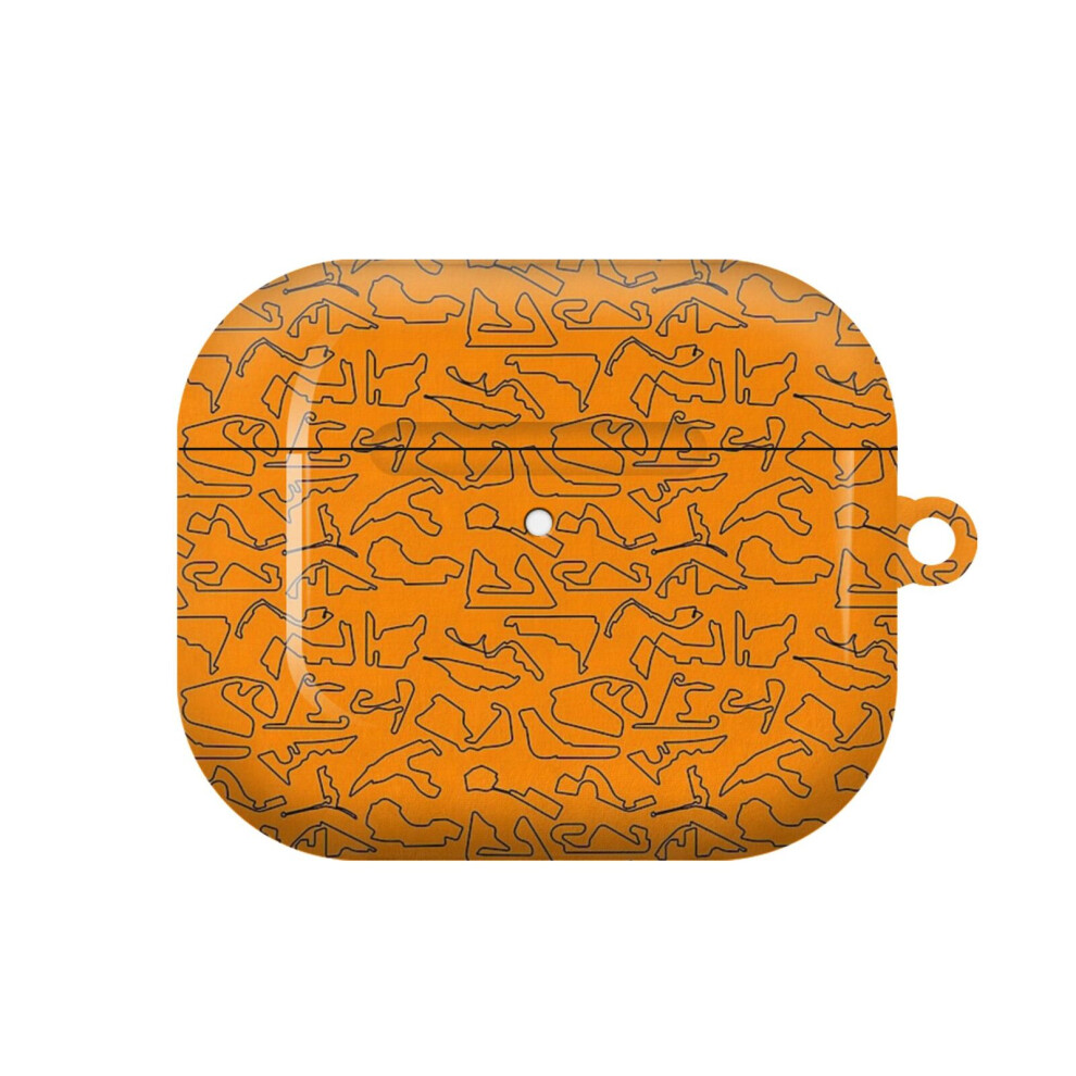 Bearlad (Formula One Circuits Outline - Papaya Spark Orange_8666) Airpods 1/ 2 /3 Pro 2 3 4 5 Cover For Women Girls Protective Compatible With Apple Airpod Ha