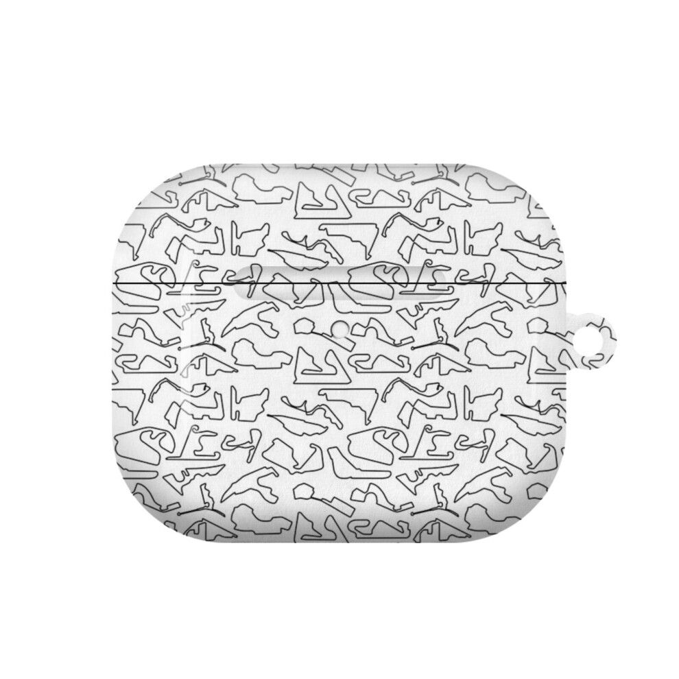 (Formula One Circuits Outline - White_11479) Airpods 1/ 2 /3 Pro 2 3 4 5 Cover For Women Girls Protective Compatible With Apple Airpod Hard Shell Case 4741628285078
