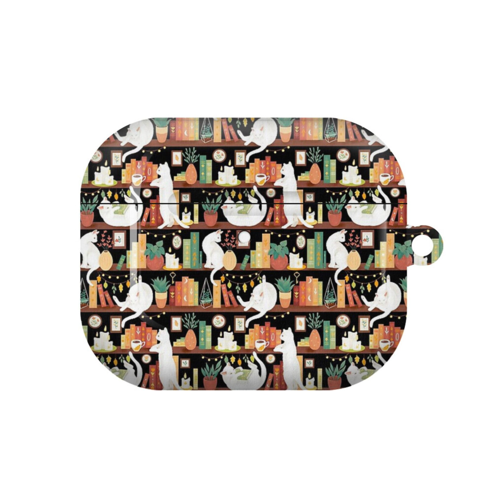(Library Cats 2020 - Night_7596) Airpods 1/ 2 /3 Pro 2 3 4 5 Cover For Women Girls Protective Compatible With Apple Airpod Hard Shell Case 4741628306100