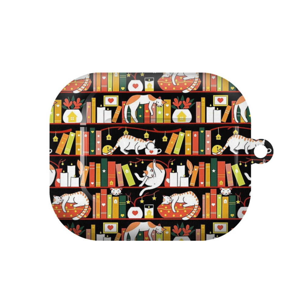 (Library Cats - Autumn Colour Version _22303) Airpods 1/ 2 /3 Pro 2 3 4 5 Cover For Women Girls Protective Compatible With Apple Airpod Hard Shell Cas 4741628306131