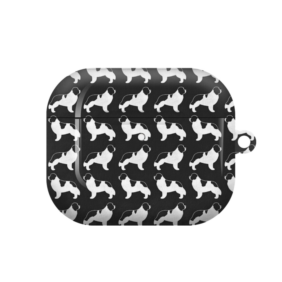 (Newfoundland Landseer Dog Breed Silhouette(S)_4627) Airpods 1/ 2 /3 Pro 2 3 4 5 Cover For Women Girls Protective Compatible With Apple Airpod Hard Sh 4741628316550