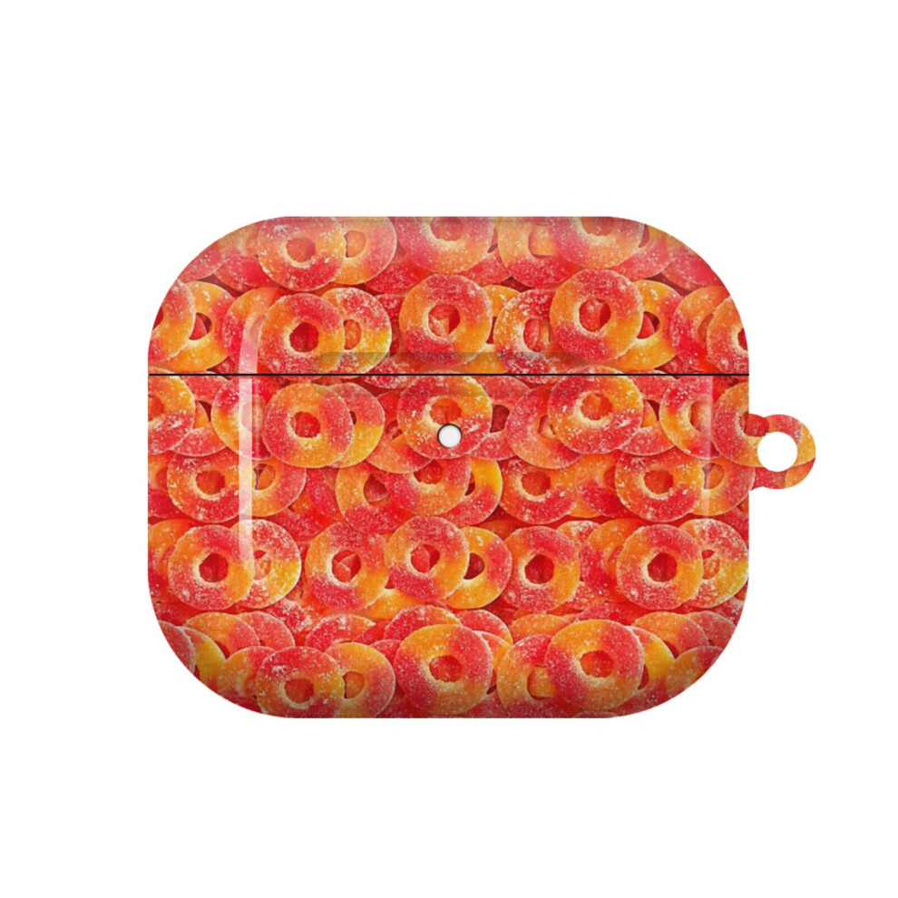 (Sour Gummy Rings Photo Pattern_13511) Airpods 1/ 2 /3 Pro 2 3 4 5 Cover For Women Girls Protective Compatible With Apple Airpod Hard Shell Case Peach 4741628337005