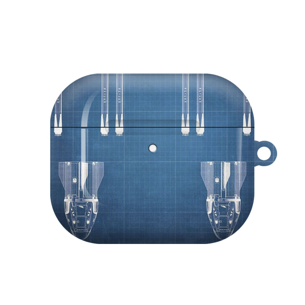 (Spacex Crew Dragon Spacecraft Falcon 9 Rocket Blueprint In High Resolution ( Blue)_5780) Airpods 1/ 2 /3 Pro 2 3 4 5 Cover For Women Girls Prote Light/Blue 4741628336749