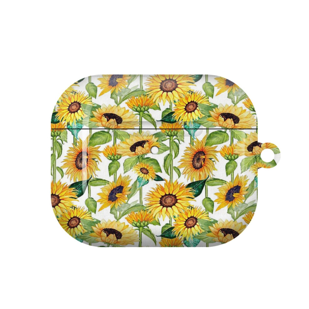 (Sunflower Art Watercolor_7833) Airpods 1/ 2 /3 Pro 2 3 4 5 Cover For Women Girls Protective Compatible With Apple Airpod Hard Shell Case 4741628333809