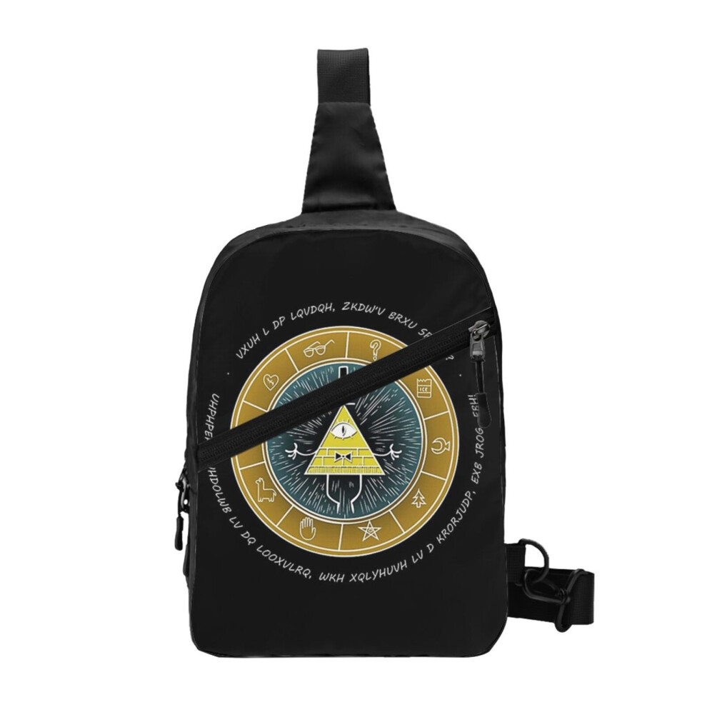 (Gravity Falls - Bill Cypher_4674) Sling Bag Women Men Mini Crossbody Backpack Shoulder Chest Bags Daypack for Travel Hiking Outdoor Sports