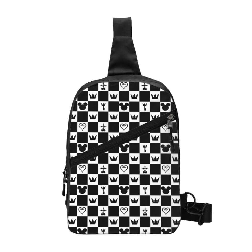 (Kingdom Hearts Pattern_796) Sling Bag Women Men Mini Crossbody Backpack Shoulder Chest Bags Daypack for Travel Hiking Outdoor Sports