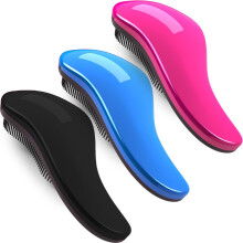 79STYLE 3er Set Entwirrungsbürste für knotenfreies, sanftes Kämmen von Haaren - Kinder & Damen Lockenbürste (3 Farben, 7,4 Zoll - Pink)