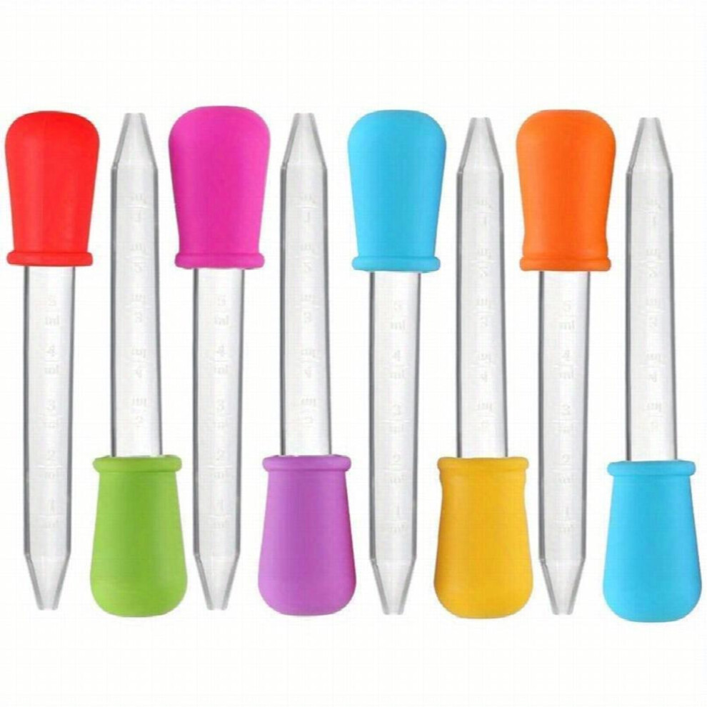 5pcs Silicone Liquid Droppers With Bulb Tips Perfect For Candy Molds & Medicine