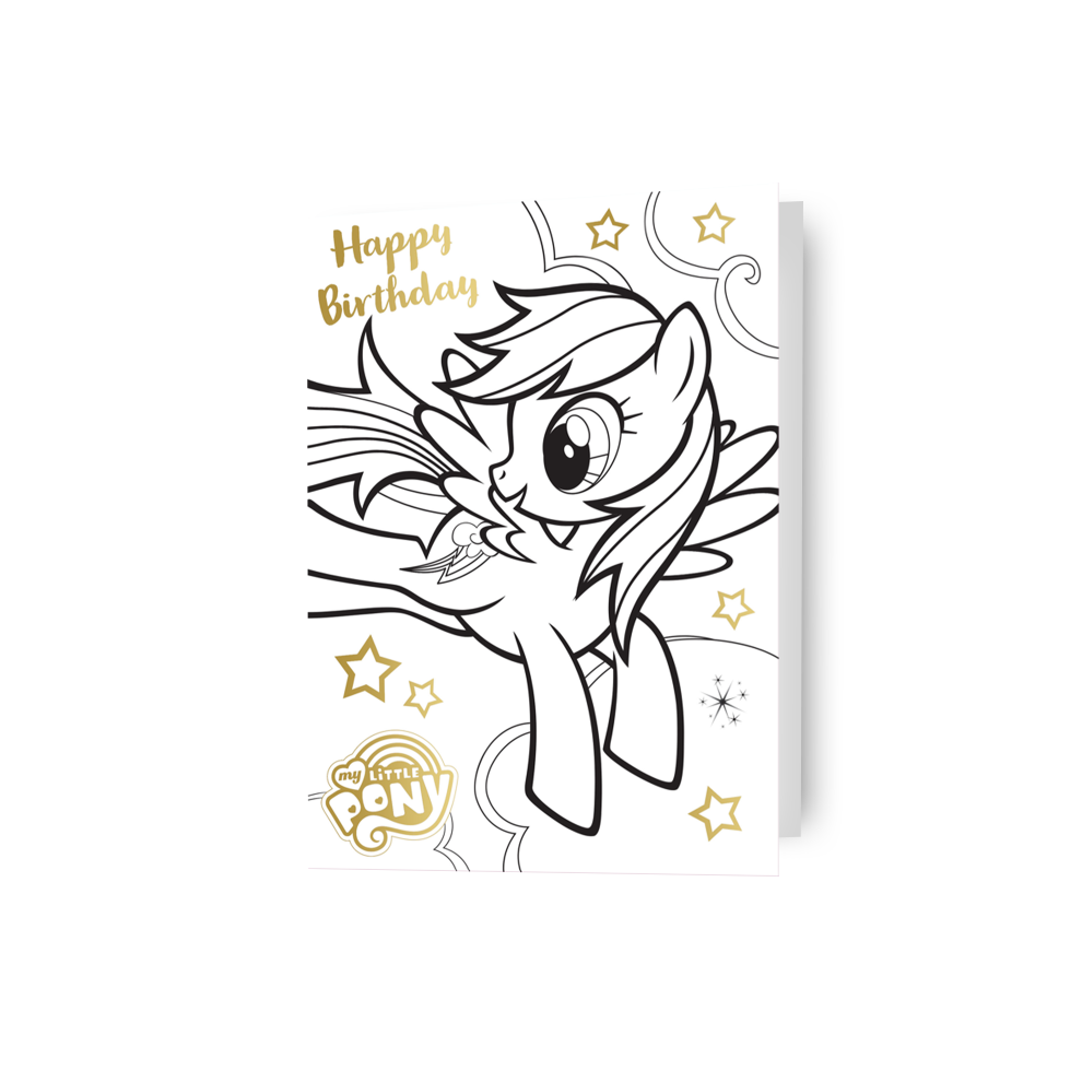 My Little Pony Colour in Birthday Card