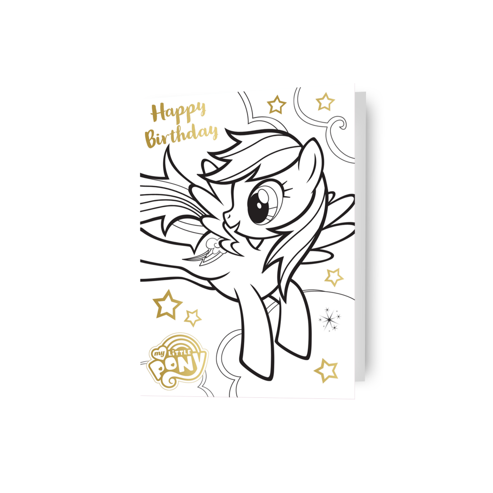 My Little Pony Colour In Birthday Card