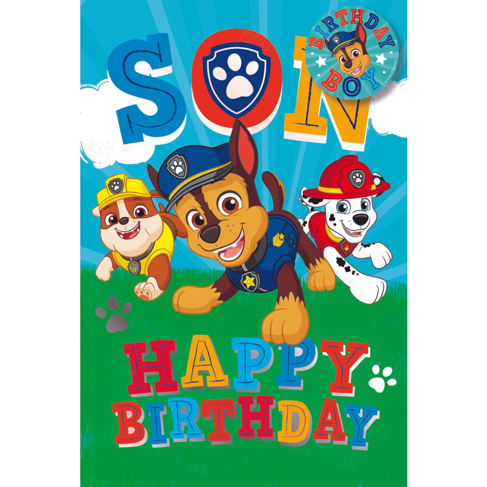 Paw Patrol Son Birthday Card