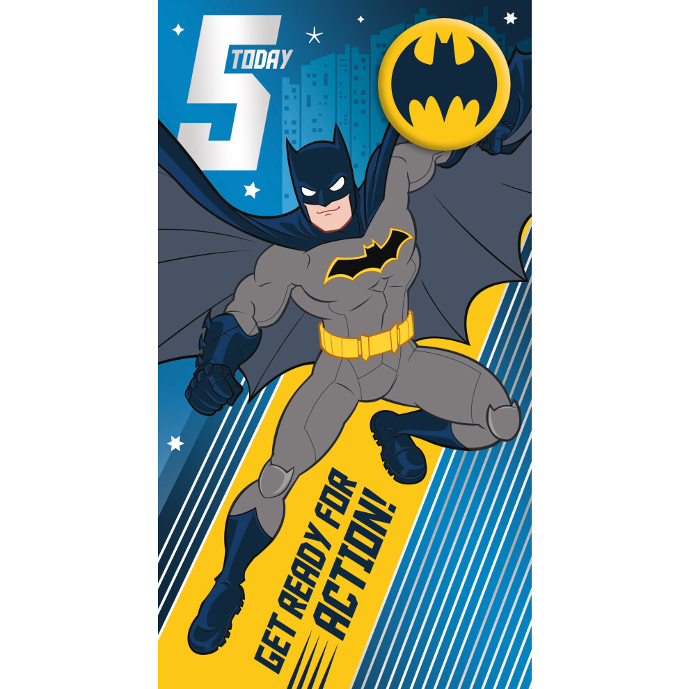Batman Age 5 Badge Birthday Card