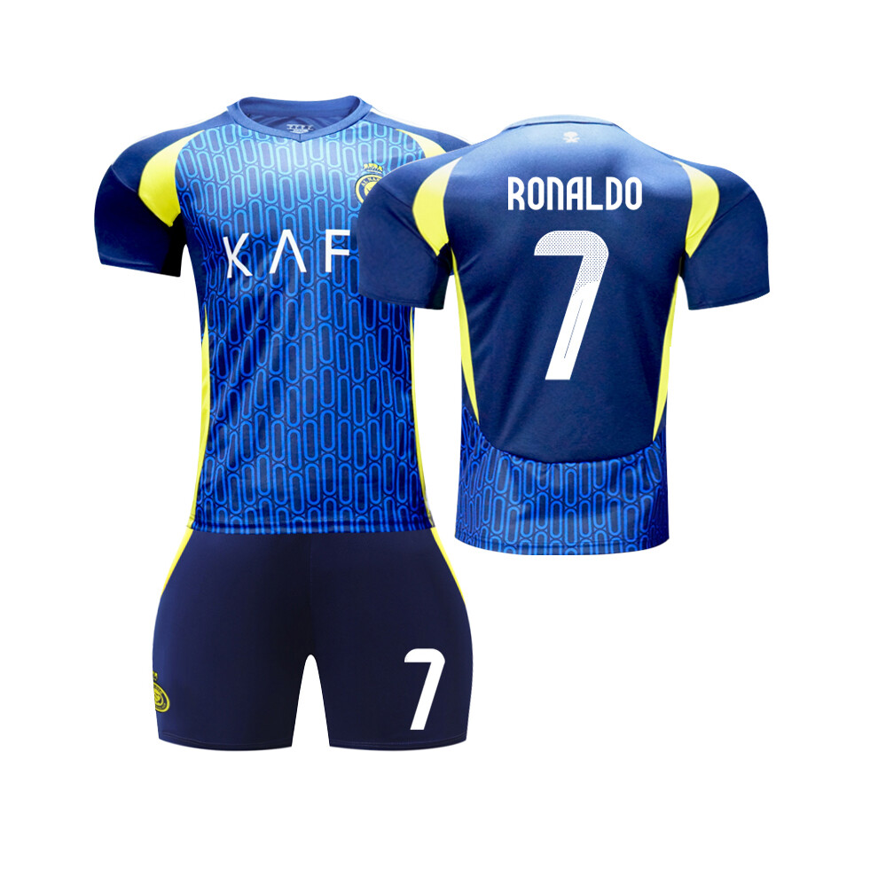 (22, BLUE 7) 2025 Adult Kids Soccer Uniform RONALDO 7 Football Jersey