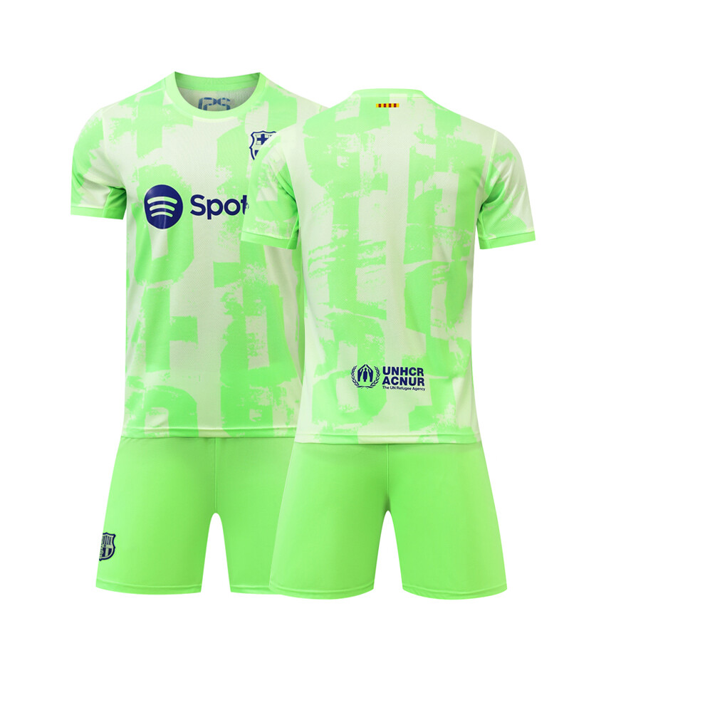 (XXL, GREEN) 2025 Adult Kids Soccer Uniform GAVI 6 F.DE JONG 21 LAMINE YAMAL 19 Football Jersey