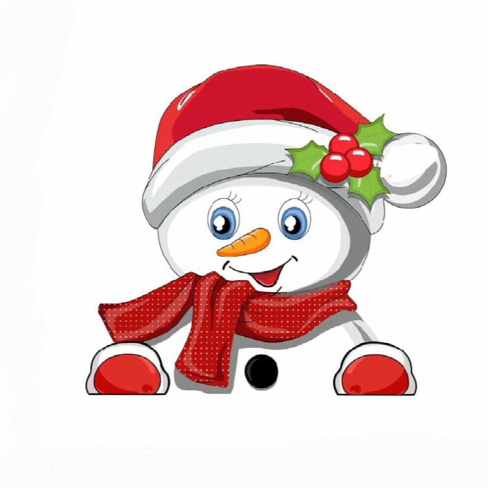 Christmas Peeking Sticker Santa Claus Reindeer Snowman Window Clings Decals For Car Window Bumper Stickers Christmas Car Accessory Decorations