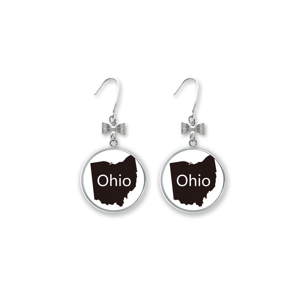 Photos - Earrings ohio america usa map outline bow ears drop stud pierced hook