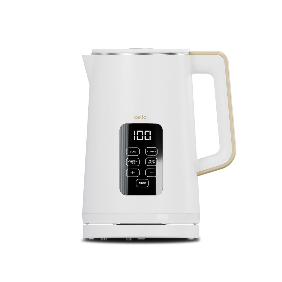 Cello Electric Digital Kettle with Temperature Control - White