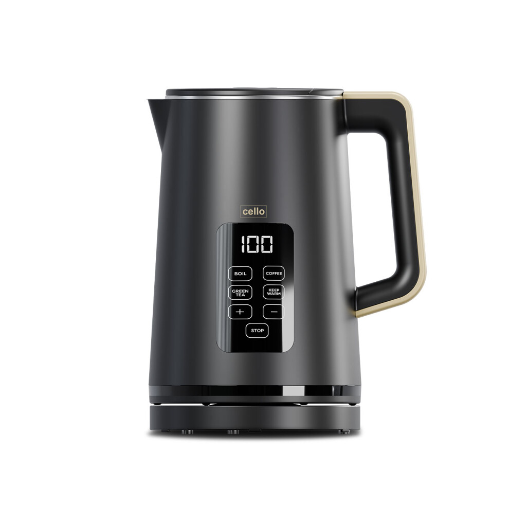 Cello 3000W Electric Digital Kettle with Temperature Control - Black