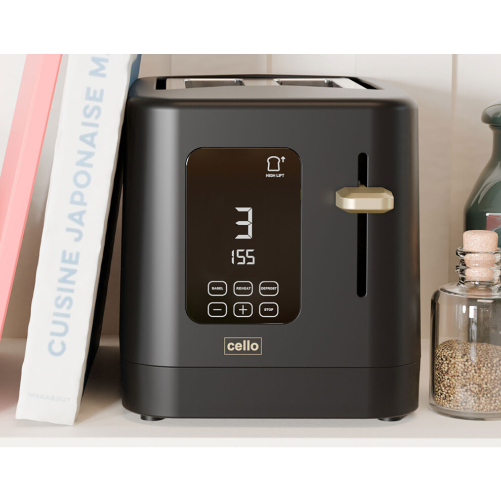 cello-digital-2-slice-toaster-with-touch-control-and-timer---black