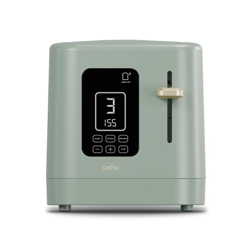 Cello Cello Digital 2 Slice Toaster with Touch Control and Timer - Sage Green