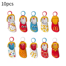 (10PCS) Crocs Mini Mcdonald Keychain Happy Meal Toys Completed Pendant Decoration Gift