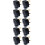 INSTOCK Permaplug Rubber Plugs 3-Pin 13A Black Pack of 10 1