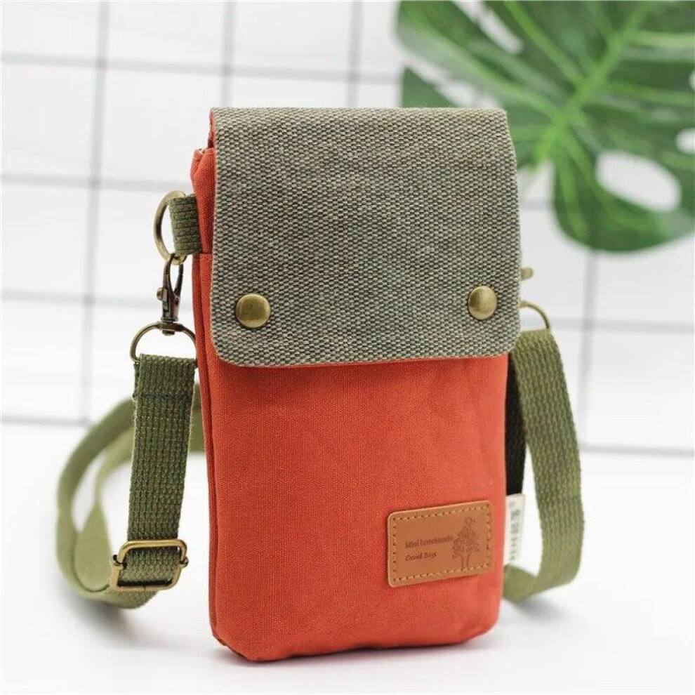 (Orange) Canvas Women&apos;s Coin Purse Shoulder Crossbody Bag Brands 2024 Ladies Handbag Female Phone Wallet Money Pouch Carteira for Girls