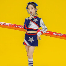 (M) Girls Cheerleading Uniform With Pom Poms And Socks, Children's Cheerleading Uniform Fule53