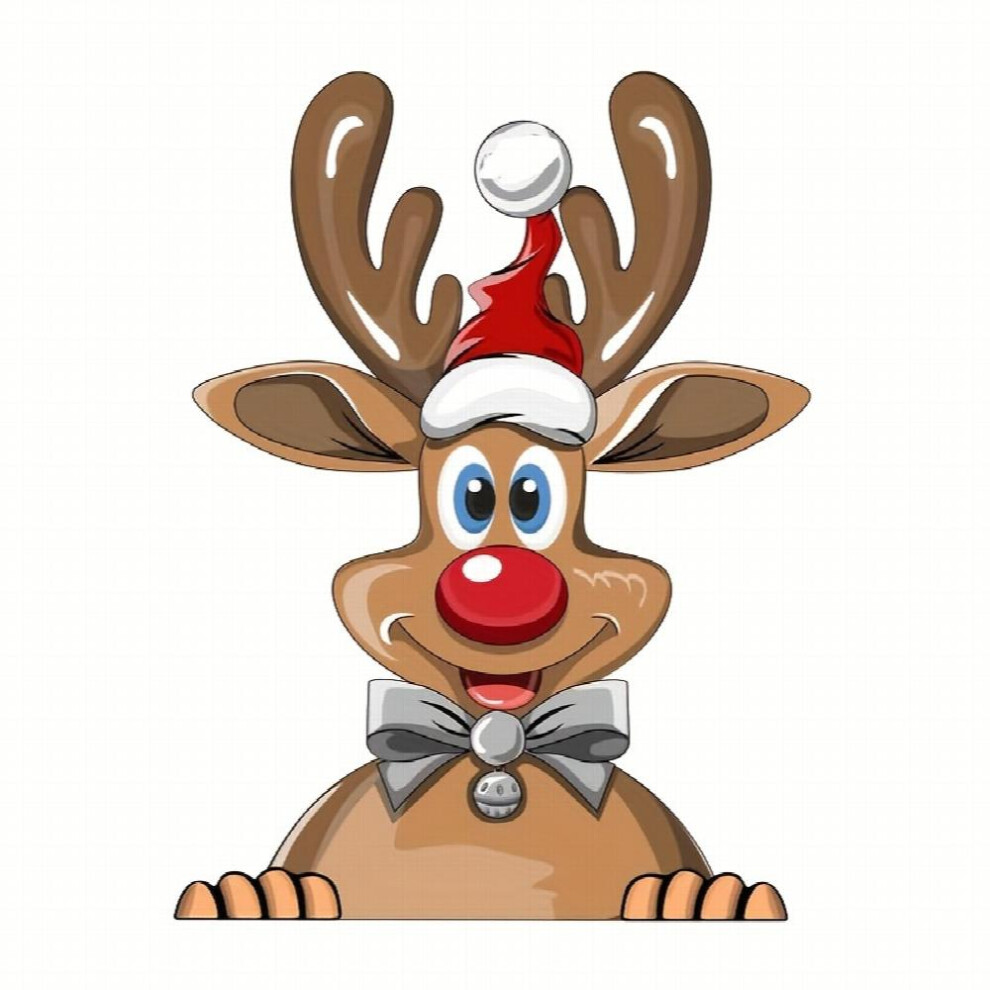 Peeking Sticker Santa Claus Reindeer Snowman Window Clings Decals For Car Window Bumper Stickers Christmas Car Accessory Decorations