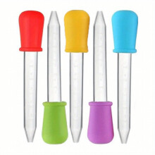 5pcs Liquid Droppers Silicone 5ml Clear Liquid Medicine Eye Dropper With Bulb Tip Candy Mold