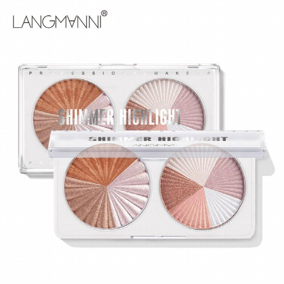 LANGMANNI Double Disc Mixed Crystal Highlighter Facial Bronzers Powder Palette Professional Illuminator Face Makeup-image-OPC-PFJ8ZJR-NEW