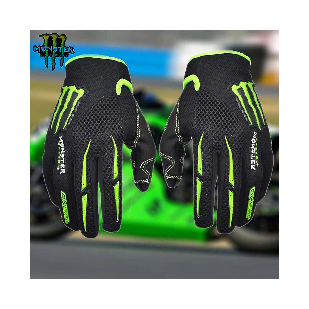 (M) Monster Energy Motorcycle Racing Ride Glove Bike Knight Fighting Equipment All Four Seasons  Microfiber Non-slip Gloves