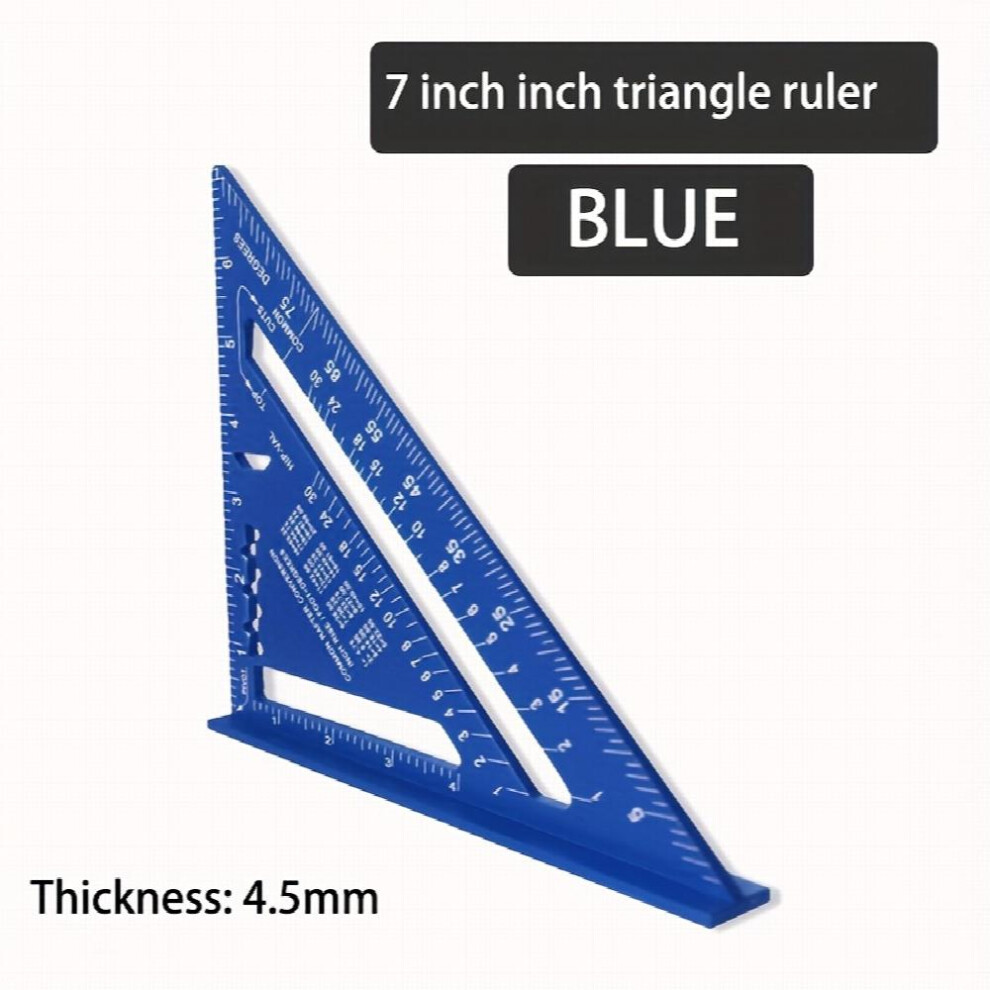Triangle Ruler 7Inch Measurement Tool Aluminium Alloy Carpenter Set Square Angle Woodworking Tools Try Square Triangular Metric 885680194108