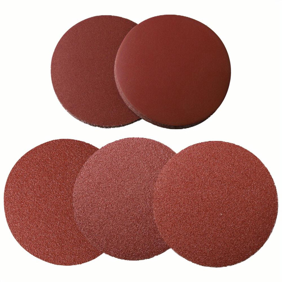 50pcs 15 24 Cm Hook And Loop Sanding Discs In 40 60 80 120 240 Grits Sandpaper For Sanders Drill Grinder Rotary Tools Attachment Woodworking Wood Auto