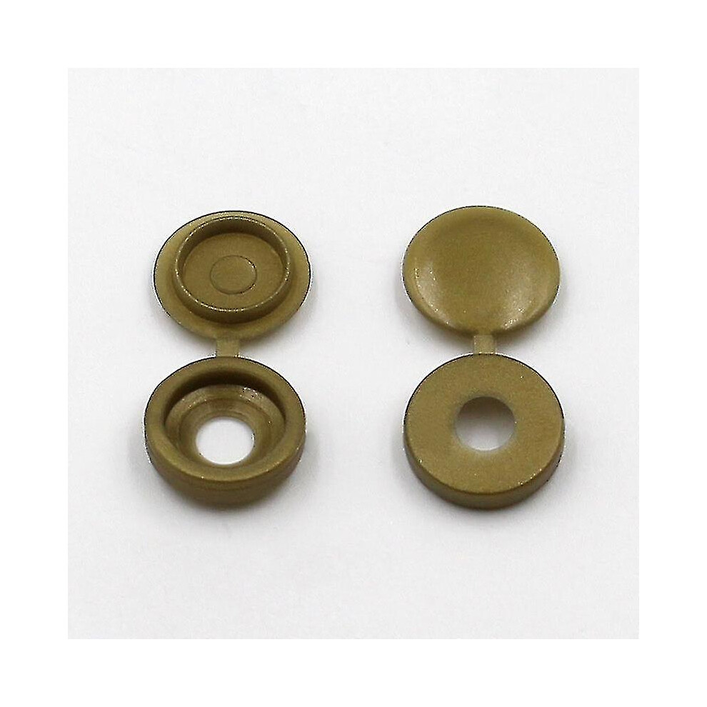 (Bronze) 100 Pcs Hinged Screw Cover Caps Fold Screw Snap Covers Plastic Screw Caps Washer Flip Tops One-piece Screw Covers-image-OPC-PFJ98DF-NEW